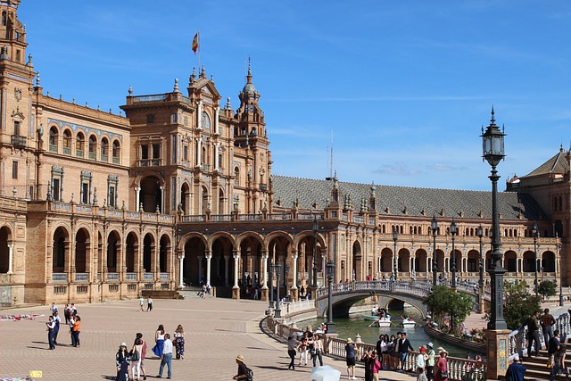 spain, spain square, espana, sevilla, plaza de espana, square of spain, square