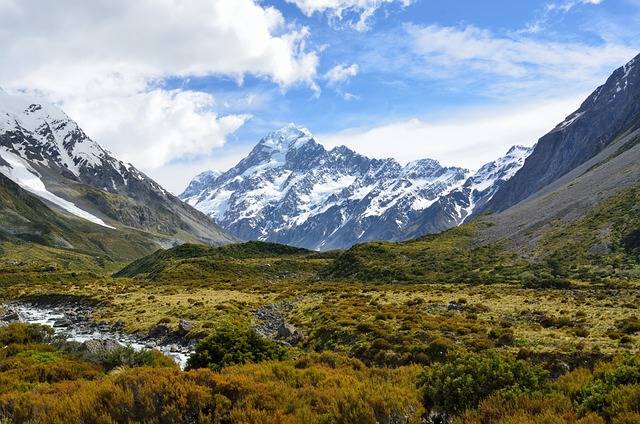 valley, mountains, landscape, countryside, scenery, scenic, mountain range, nature, alpine, alps, snow, southern alps, aoraki, mount cook, new zealand, mountains, new zealand, new zealand, new zealand, new zealand, new zealand